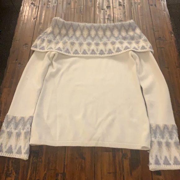 WHBM Off-The-Shoulder Cable Sparkle Sweater - Size XXSP - Picture 2 of 4